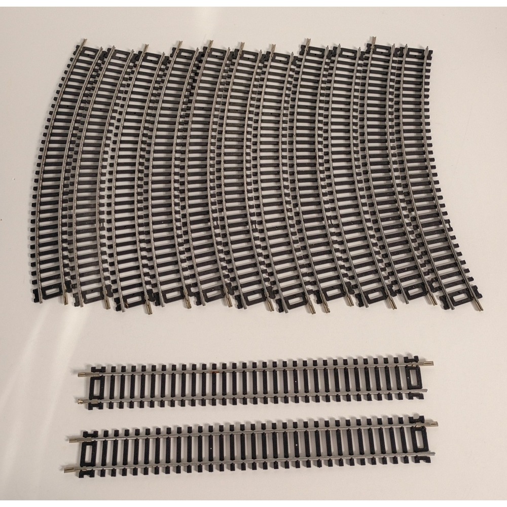 13 Feller Garnet Italy HO Scale 18" Straight & Curved Model Railroad Tracks